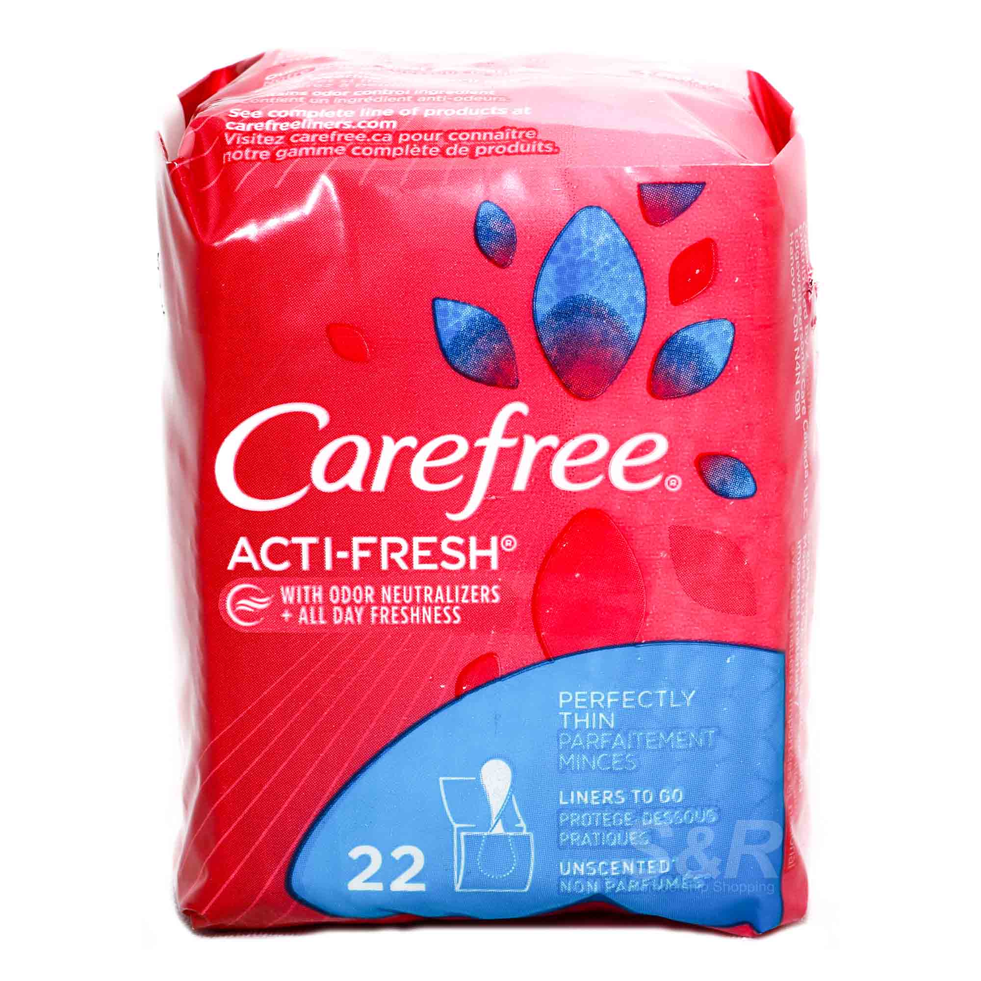 Carefree ActiFresh Unscented Panty Liner 22pcs